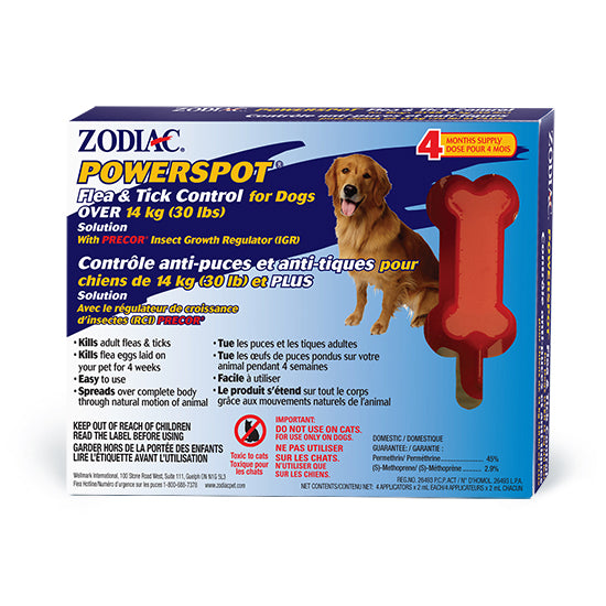 Zodiac Powerspot Flea & Tick Control for Dogs